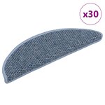 vidaXL Tapis d'escalier autocollants 30 Pièces 56x17x3 cm bleu