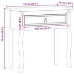 vidaXL Table console avec tiroir Blanc 73 x 35 x 73 cm Pin massif