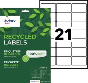 Lot de 315 étiquettes recyclées blanches 63 5 x 38 1mm