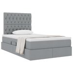 vidaXL Lit avec rangement et matelas Gris clair 120 x 190 cm tissu