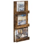 vidaXL Étagère à magazines avec étagère Chêne fumé 51 x 11 x 102 cm
