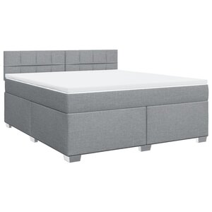 vidaXL Sommier à lattes de lit avec matelas Gris clair 180x200cm Tissu