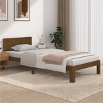 vidaXL Cadre de lit Marron miel Bois de pin massif 90x200 cm