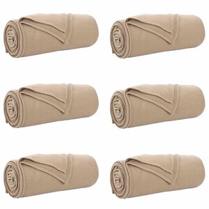 vidaXL Couvertures à jeter 6 Pièces Camel 200 x 150 cm Toison