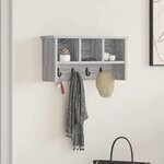 vidaXL Porte-manteau mural avec étagère Sonoma gris 50 x 16 x 26 cm
