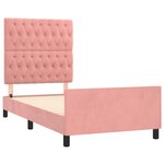 vidaXL Cadre de lit avec tête de lit Rose 90x200 cm Velours