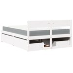 vidaXL Lit avec tiroirs et matelas blanc 120x190 cm bois massif de pin