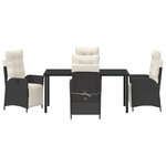 vidaXL Ensemble de 5 pièces de mobilier de jardin en poly rattan noir