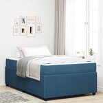 vidaXL Cadre de lit avec matelas Bleu 120 x 200 cm Velours