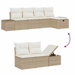 vidaXL Ensemble de canapé de jardin 6 Pièces Beige 55 x 62 x 69 cm