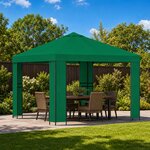 vidaXL Pavillon 3 x 3 m Vert Polyester et Acier 190 gsm