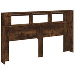 vidaXL Tête de lit à LED chêne fumé 180x18 5x103 5cm bois d'ingénierie
