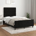 vidaXL Cadre de lit avec tête de lit Noir 120x200 cm Velours