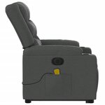 vidaXL Fauteuil inclinable de massage électrique Gris foncé Tissu