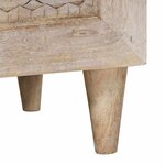 vidaXL Table de chevet Beige 40 x 33 x 46 cm bois de manguier massif