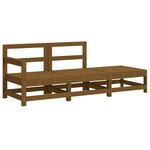vidaXL Salon de jardin 3 Pièces avec coussins marron miel bois massif