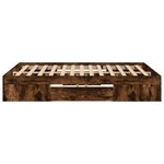 vidaXL Cadre de lit chêne fumé 135x190 cm bois d'ingénierie