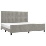 vidaXL Cadre de lit sans matelas gris clair 200x200 cm velours