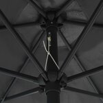 vidaXL Parasol de jardin et lumières LED mât en aluminium anthracite