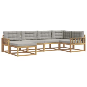vidaXL Ensemble de canapés d'extérieur 5 Pièces Blanc et gris clair