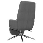 vidaXL Chaise de relaxation avec repose-pied Gris foncé Tissu