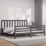 vidaXL Cadre de lit sans matelas gris 200x200 cm bois massif de pin