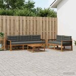 vidaXL Ensemble de canapés d'extérieur 6 Pièces Naturel et Anthracite