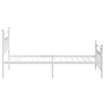vidaXL Cadre de lit métal sans matelas et pied de lit blanc 107x203 cm