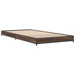 vidaXL Cadre de lit chêne marron 90x200 cm bois d'ingénierie et métal