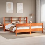 vidaXL Lit bibliothèque sans matelas cire marron 180x200 cm pin massif