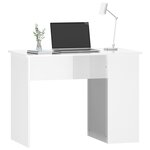 vidaXL Bureau Blanc brillant 100x55x75 cm Bois d'ingénierie