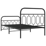 vidaXL Cadre de lit métal sans matelas avec pied de lit noir 107x203cm