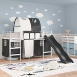 vidaXL Lit mezzanine pour enfants Blanc et Noir 99 5 x 190 cm Métал