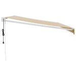 vidaXL Auvent rétractable automatique jaune et blanc 4x3 m