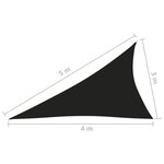 vidaXL Voile de parasol Tissu Oxford triangulaire 3x4x5 m Noir