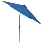 vidaXL Parasol avec LED et mât en acier Bleu azuré 2x3 m