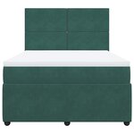 vidaXL Sommier à lattes de lit et matelas Vert foncé 140x200cm Velours