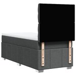 vidaXL Sommier à lattes de lit avec matelas Gris foncé 100x200cm Tissu