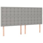 vidaXL Têtes de lit 4 Pièces Gris clair 90x5x78/88 cm Tissu