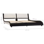 Vidaxl cadre de lit noir et blanc similicuir 160 x 200 cm