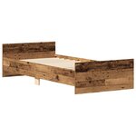 vidaXL Cadre de lit sans matelas vieux bois 90x200 cm bois ingénierie