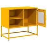 vidaXL Meuble TV jaune moutarde 68x39x60 5 cm acier