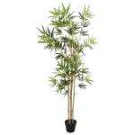 vidaXL Arbre en Bambou Artificiel Vert 75 5 x 18 x 175 cm