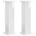vidaXL Support de Plante 2 pc Blanc brillant 30 5 x 30 x 100 5 cm