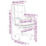 vidaXL Fauteuil inclinable de bureau Gris foncé Tissu