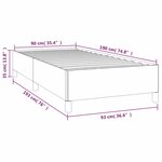 vidaXL Cadre de lit sans matelas gris foncé 90x190 cm tissu