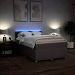 vidaXL Sommier à lattes de lit avec matelas Taupe 160x200 cm Tissu
