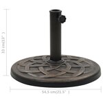 vidaXL Socle rond de parasol Polyrésine 19 kg Bronze