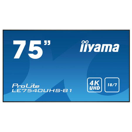 Iiyama le7540uhs-b1 affichage de messages 190 5 cm (75") led 410 cd/m² 4k ultra hd noir android 18/7