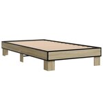 vidaXL Cadre de lit chêne sonoma 100x200 cm bois d'ingénierie et métal